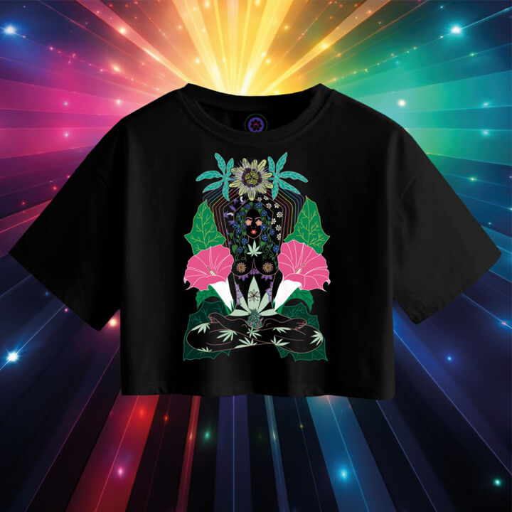 Mujer Flor Crop Top Oversize Miniatura